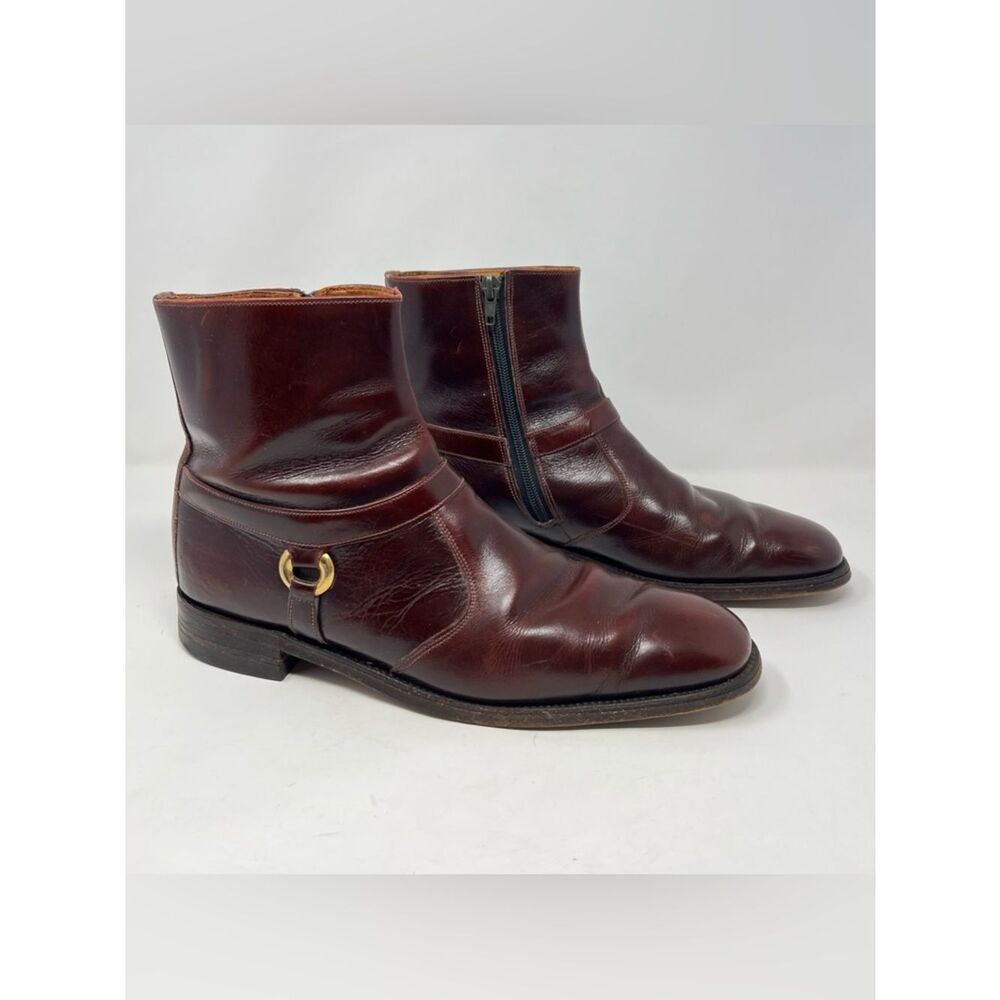 Vintage 60s 70s Loake Bros British Isles Collection Oxblood Leather Boots 11